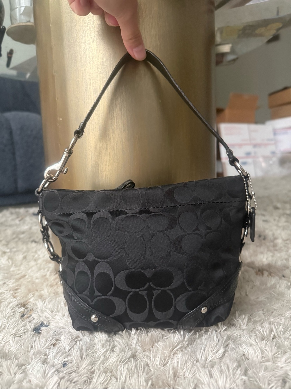 COACH 2010 BLACK SIGNATURE SMALL CARLY